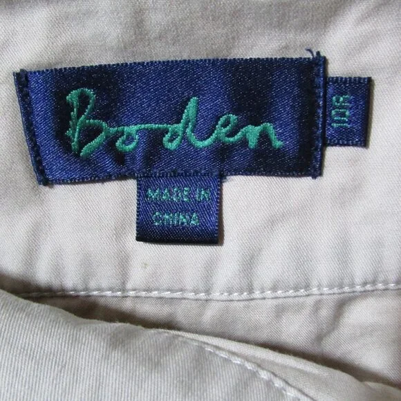 Boden Applique Floral Skirt - Cotton Tan / White - Picture 5 of 8